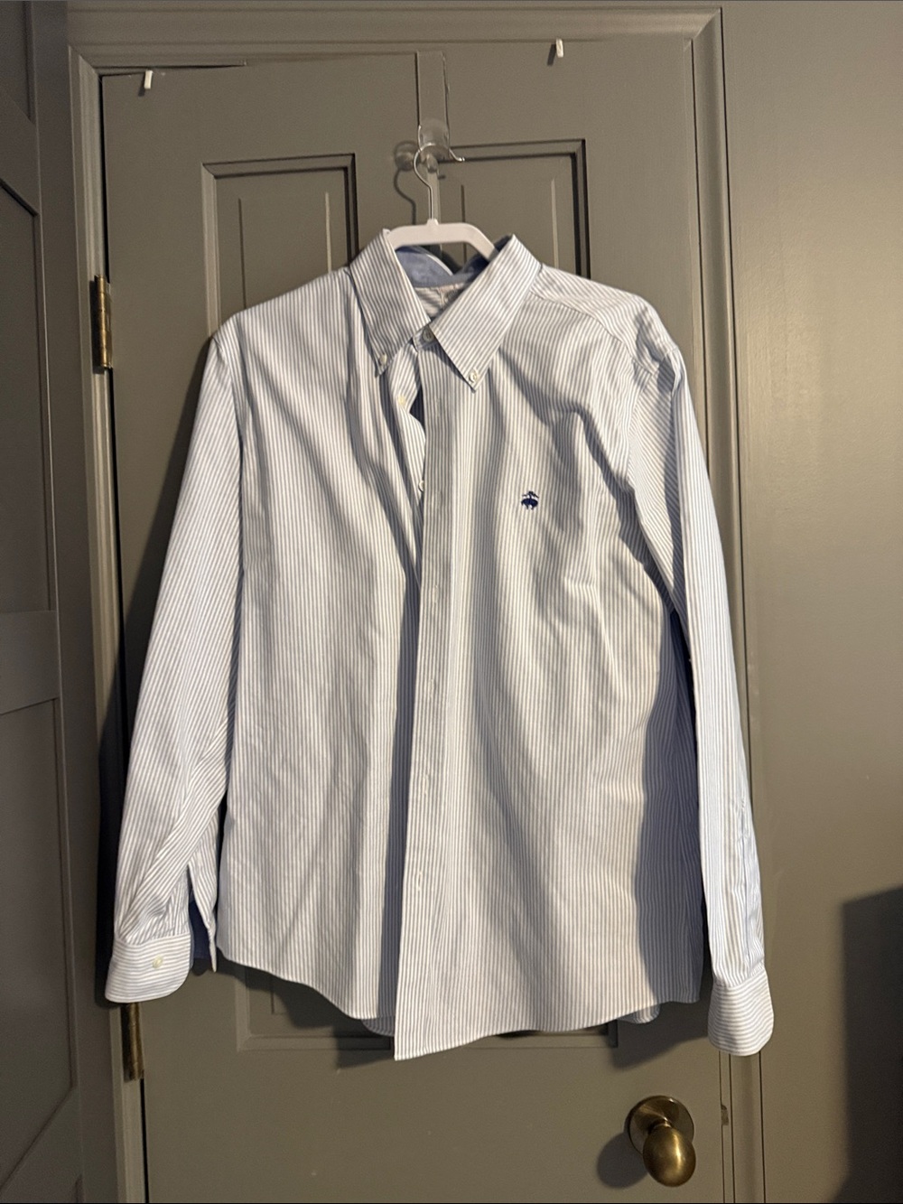Brooks Brothers Regency Light Blue Pinstripe Button-Down Dress Shirt